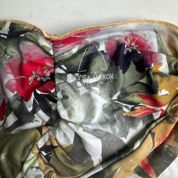 Boys + Arrows orange & green Hawaiian floral ribbed top Bikini vacation pool M/L - Picture 17 of 17